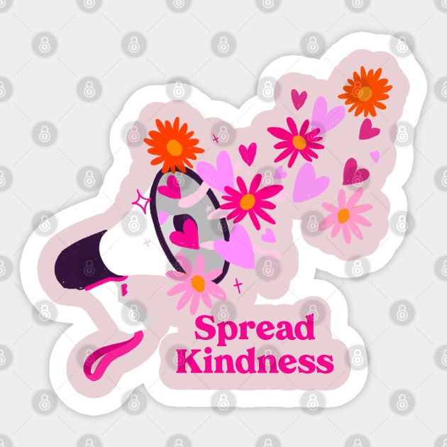 Spread Kindness: Loudspeaker with Flowers Sticker by Gsproductsgs